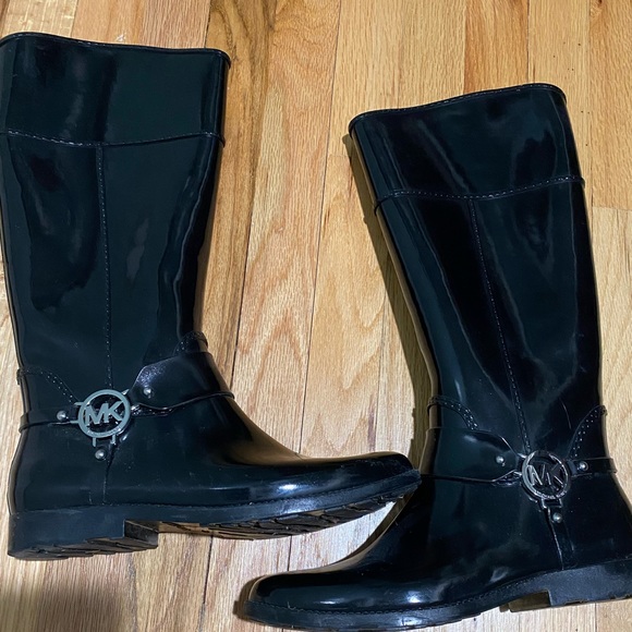 Michael Kors Fulton Harness Tall Black Rainboots - Picture 1 of 2